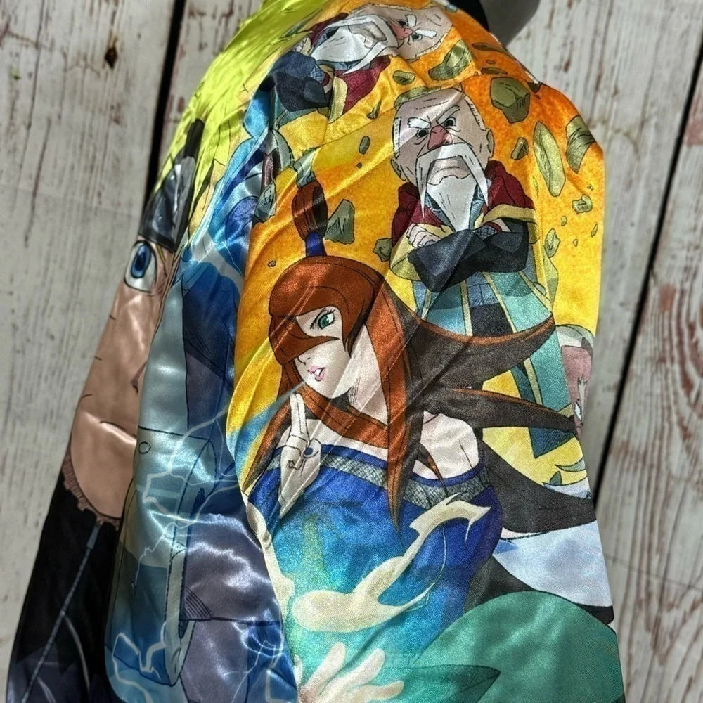 REASON CLOTHING BRAND X NARUTO SHIPPUDEN explosion satin Puffer Bomber jacket